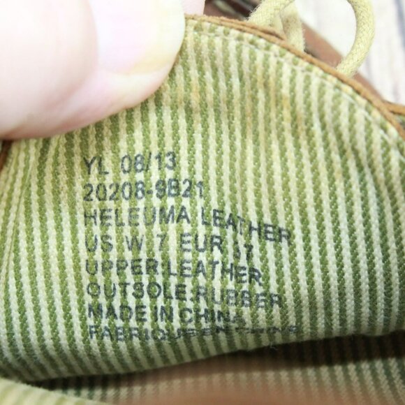 Olukai Heleuma Brown Leather Lace Up Comfort Casual Flat Loafer Shoes Size 7 - Picture 8 of 9